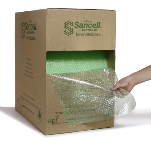 Sancell ENVIRO Bubble Handy Wrap 375mm x 75m Perf 400mm In a Handy Dispenser Box