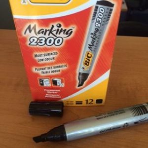 BIC 2300 Black Chizel Point Markers