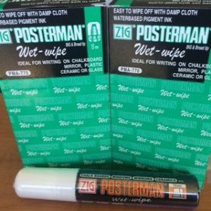 ZIG Posterman Wet Wipe Marker 15mm White