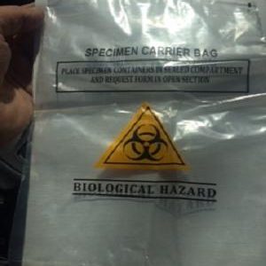 Printed Specimen Bag 165mm x 235mm +220mm back pocket x 50um